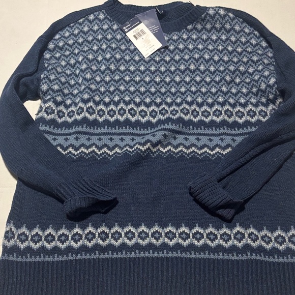 Chaps Blue Patterned Sweater - Picture 1 of 7